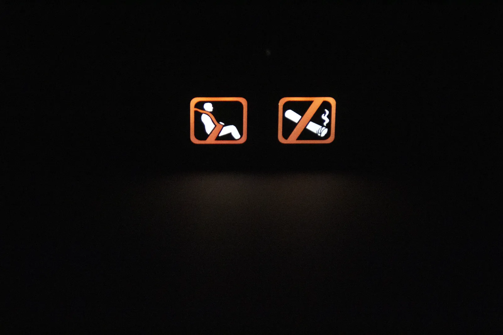 PWI LED no smoking / seat belt sign &mdash; lit view