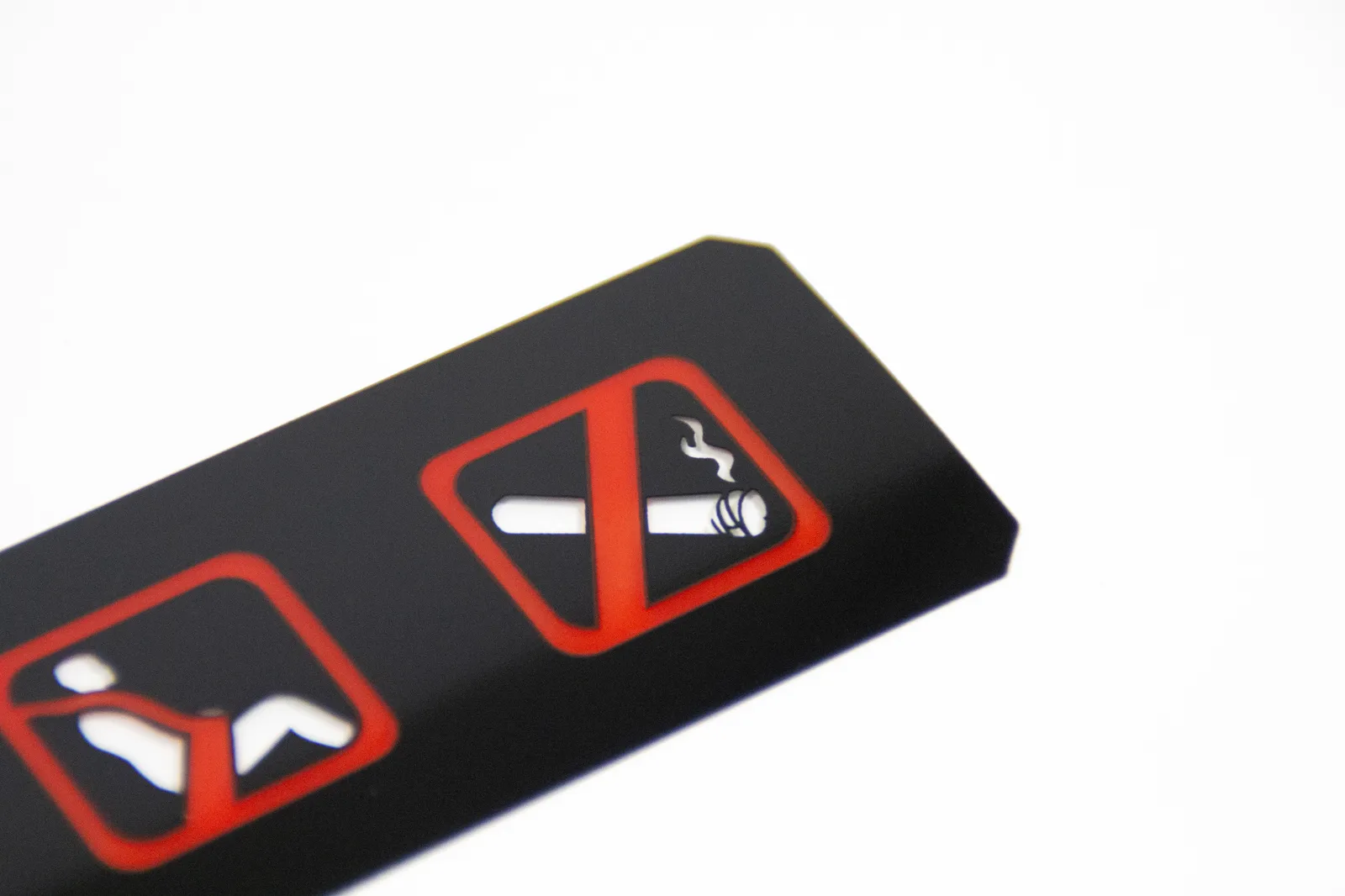 Smoking / Seat Belt sign LED backlight and printed graphic replace the original Teledyne parts.