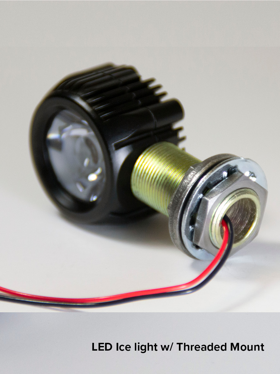 PWI LED Ice Light with threaded mount and lead wires