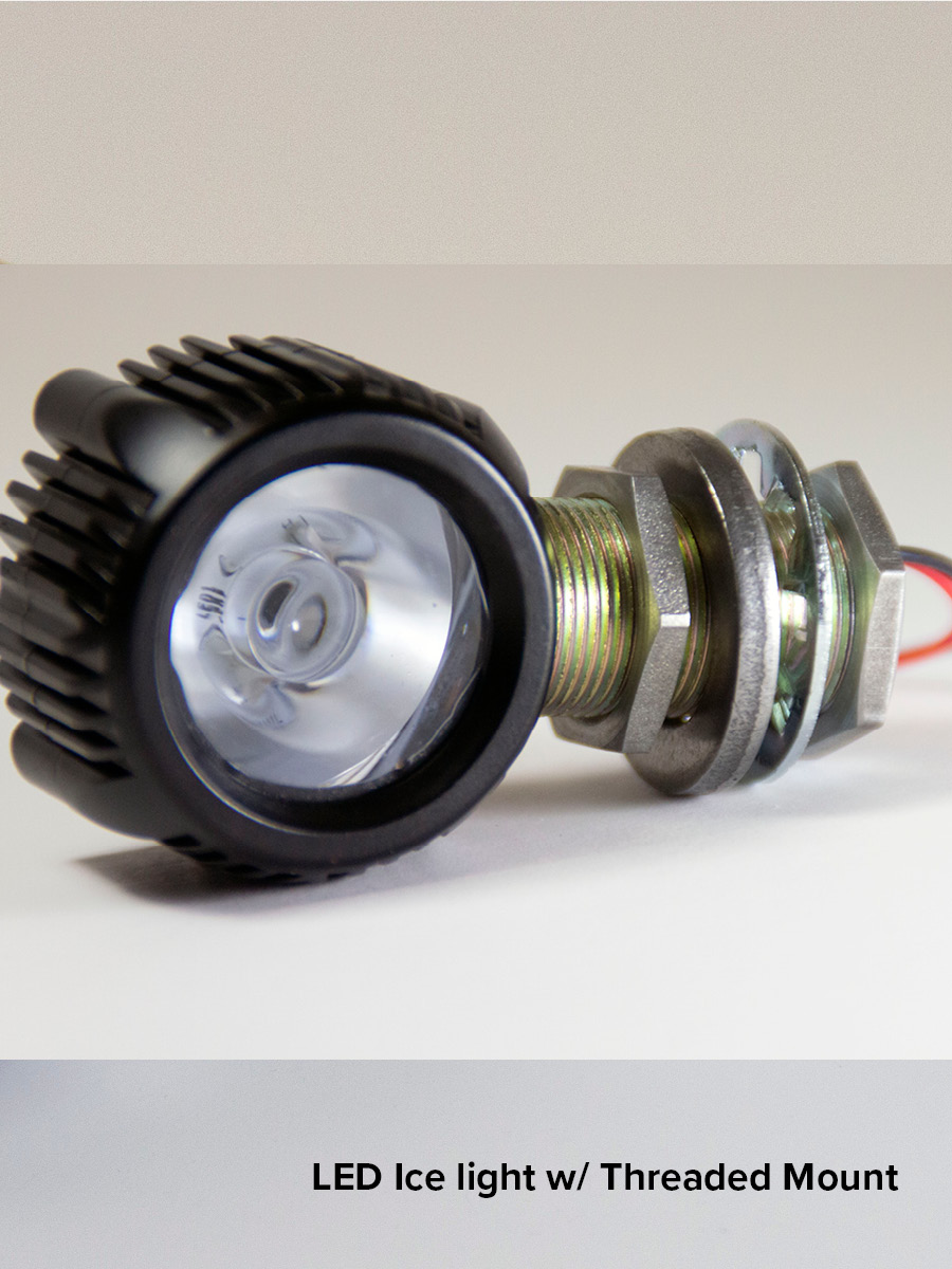 PWI LED Ice Light with threaded mount &mdash; product close-up