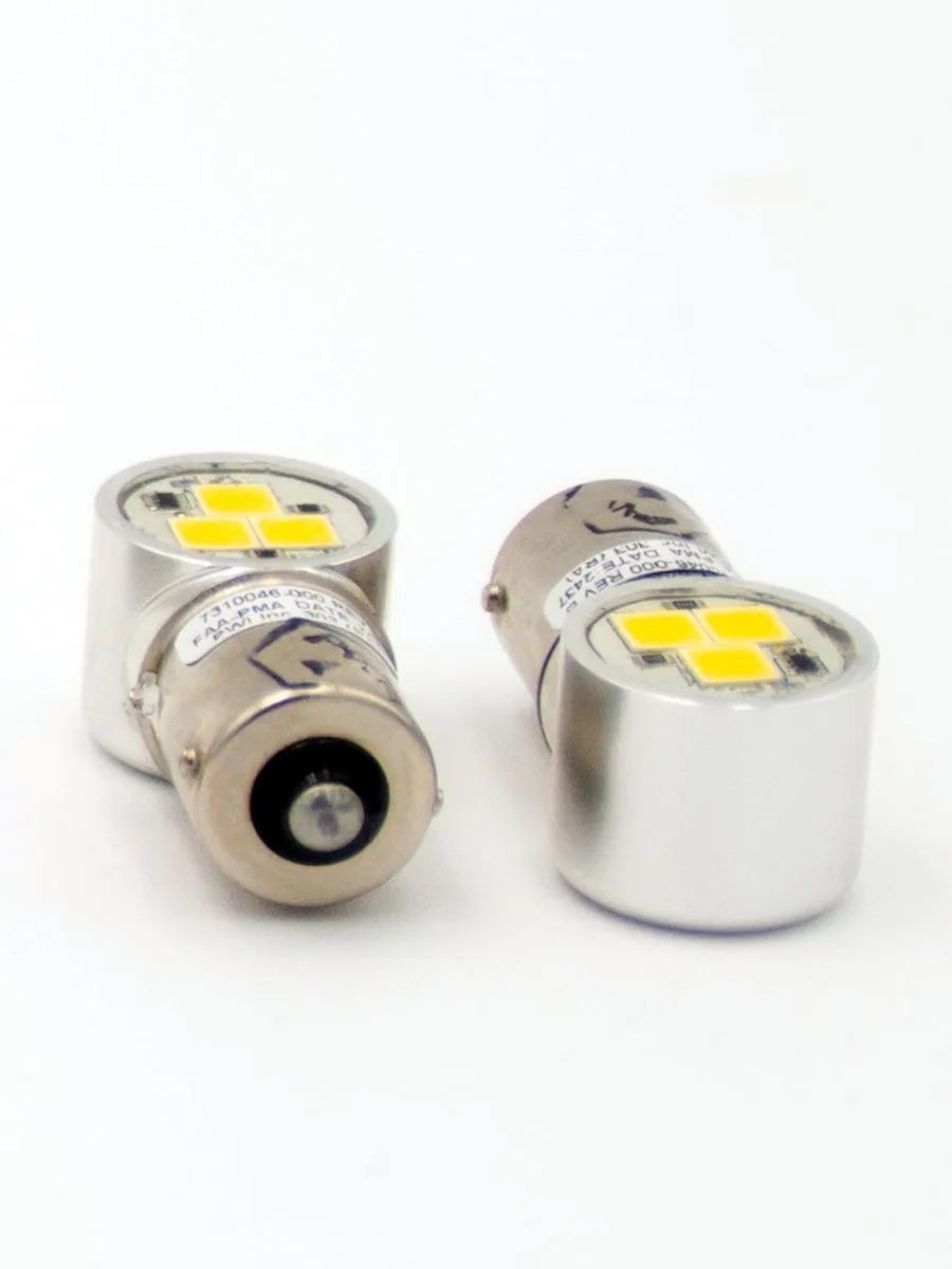 PWI 303R right angle LED reading light, gold round housing with 4-LED array