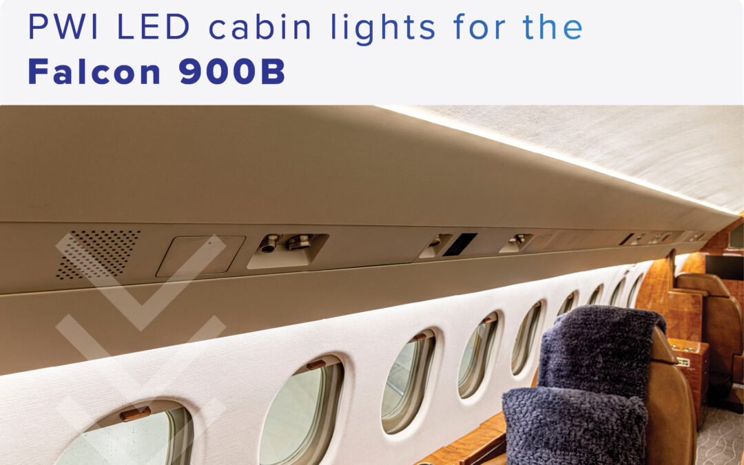 PWI LED cabin lights for the Falcon 900B